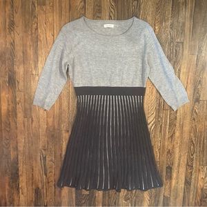 Grey knit Sweater Dress 3/4 sleeves